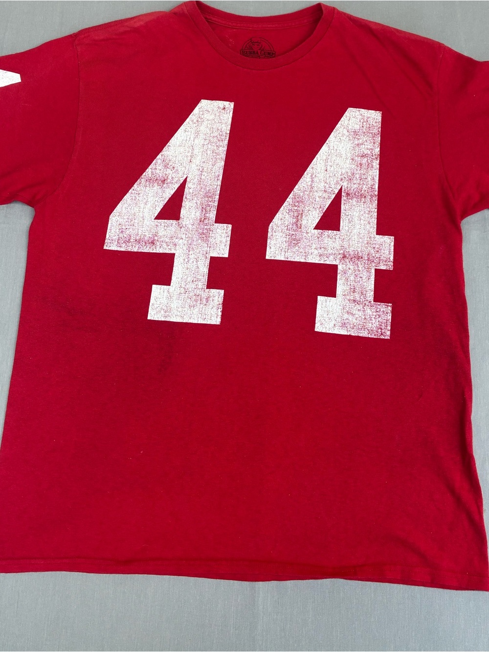 Bubblegum Red Graphic Tee with White '44' Numbers